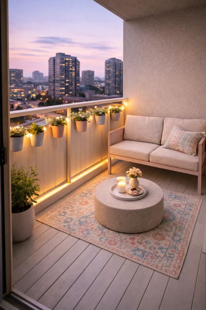 Soft Pastel Balcony Idea