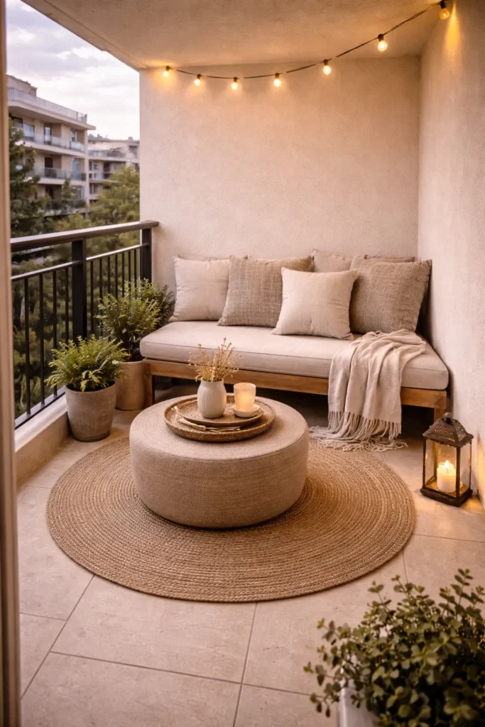 Soft Neutral Relax Balcony Idea