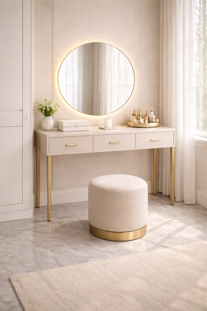 Soft Beige Elegant Dressing Table Idea