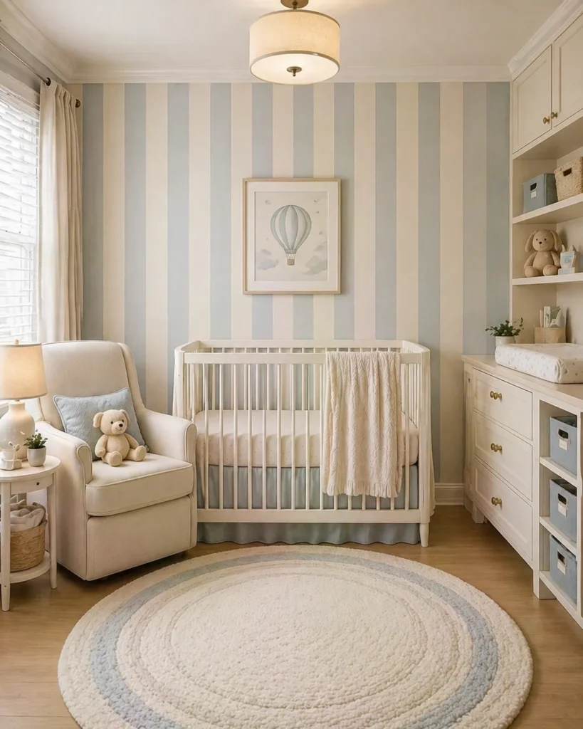 Soft Stripe Pattern Nursery Idea