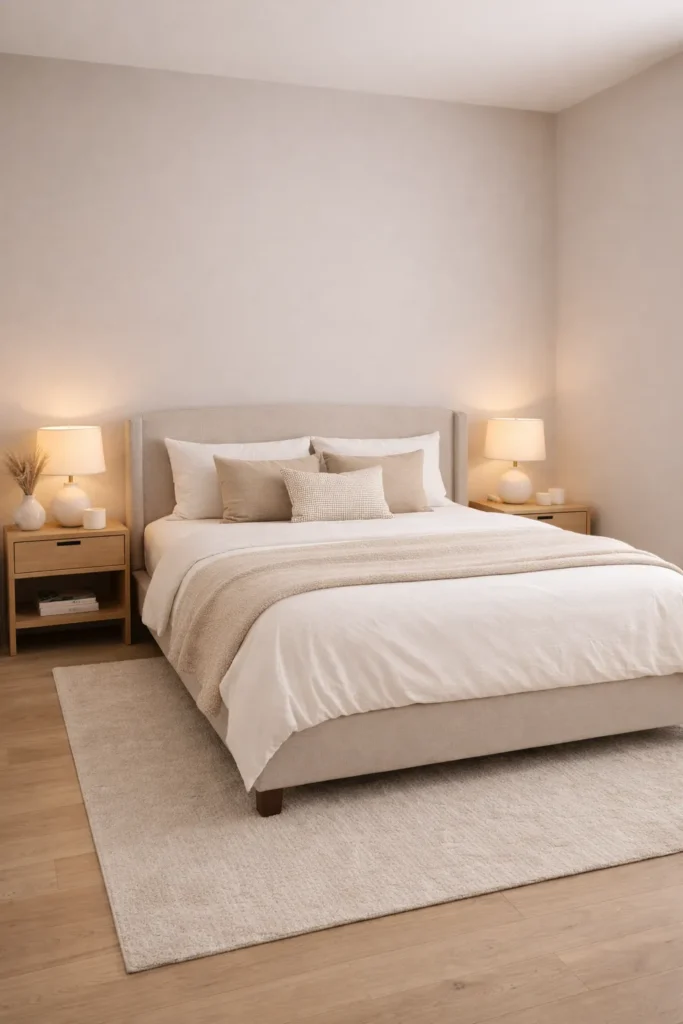 Soft Taupe Bedroom With Neutral Layers Idea