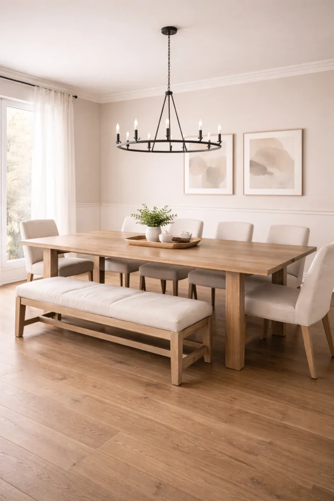Soft Neutral Family Dining Room Idea