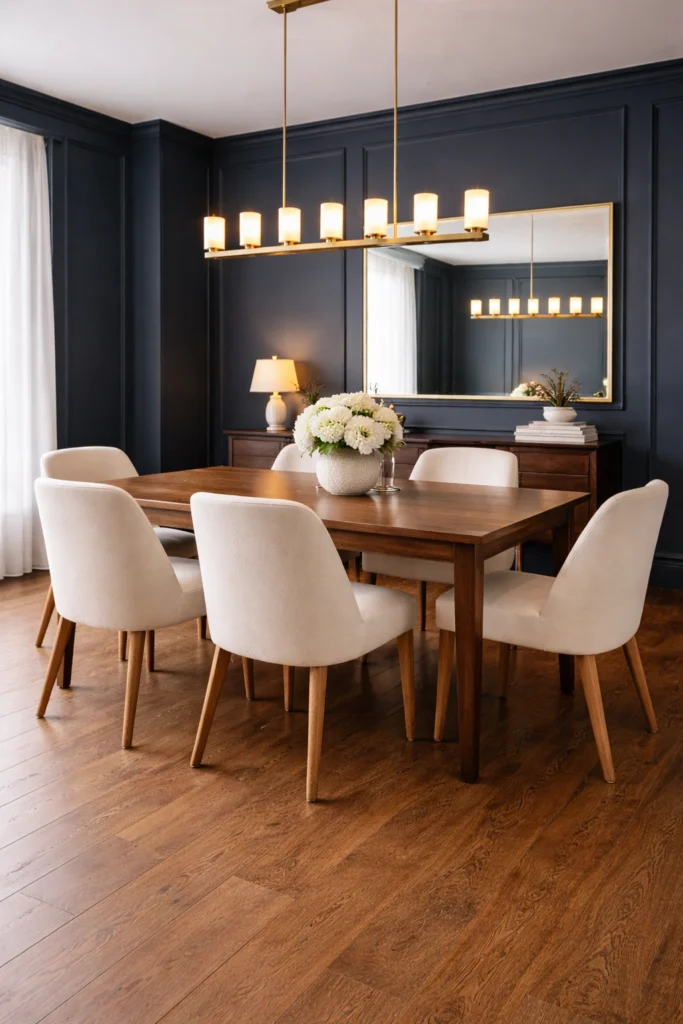 Sophisticated Navy Blue Dining Room Idea