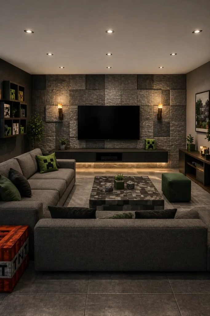 Stone Cave Living Room Idea