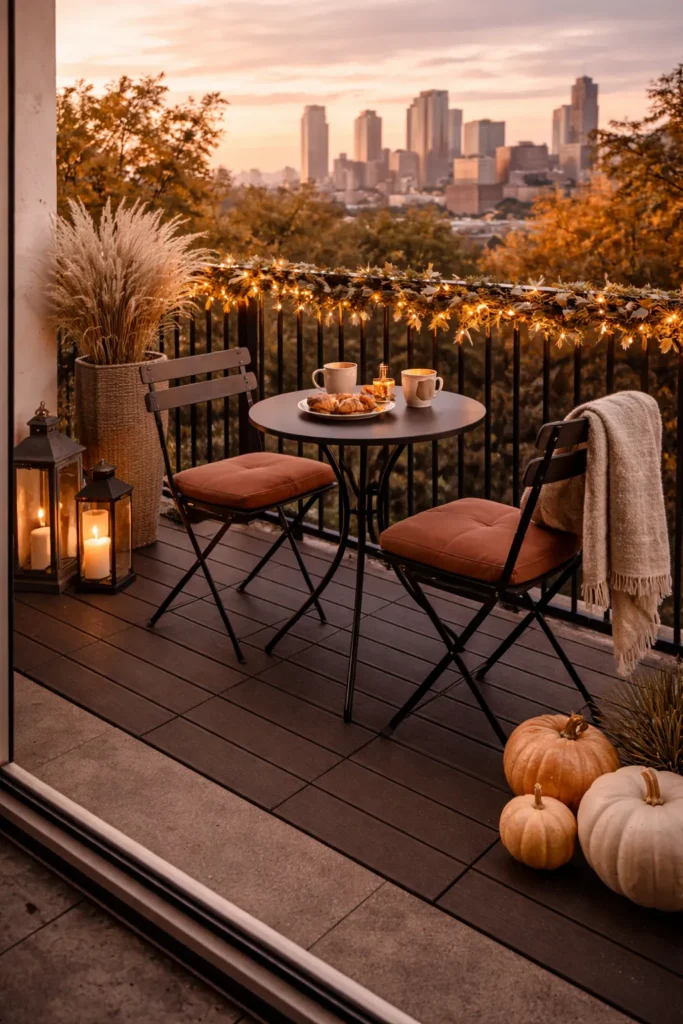Stylish Autumn Balcony Bistro Escape Idea