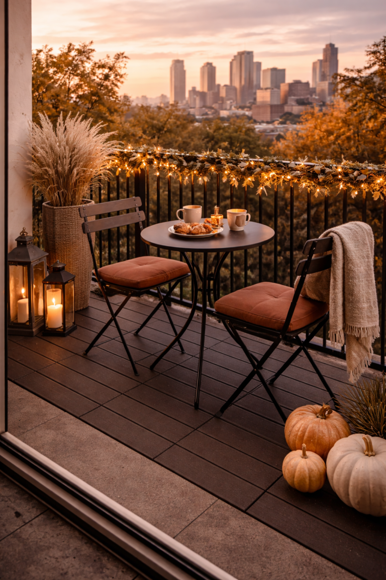 Stylish Autumn Balcony Bistro Escape Idea