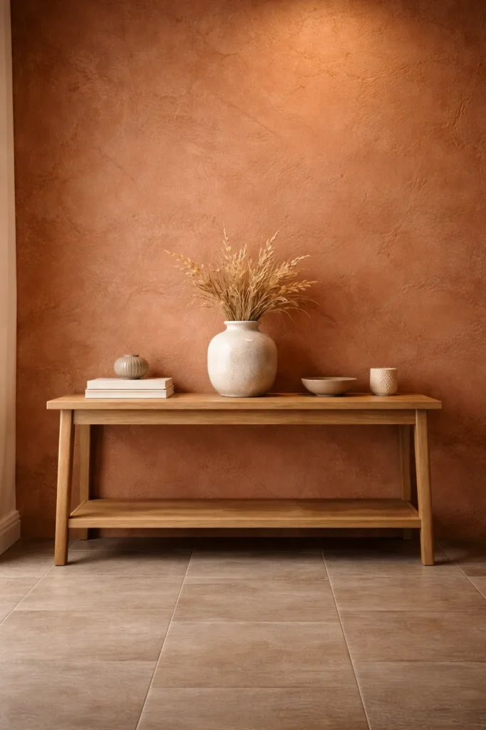 Terracotta Clay Texture Wallpaper Idea