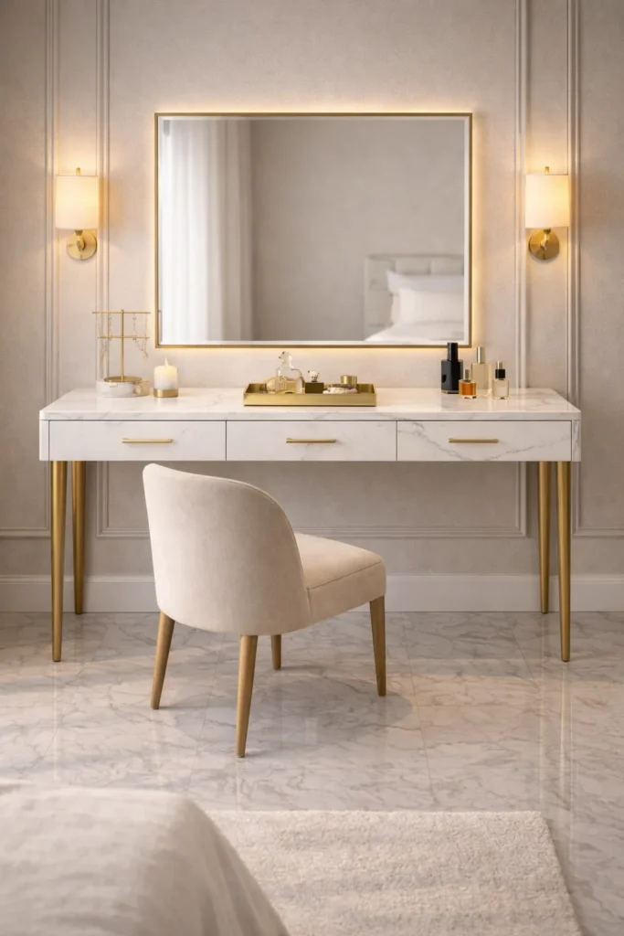 Ultra Luxury Modern Elegant Dressing Table Idea