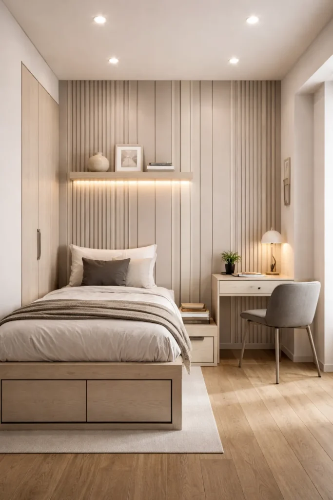 Vertical Stripe Panel Box Room Bedroom Idea