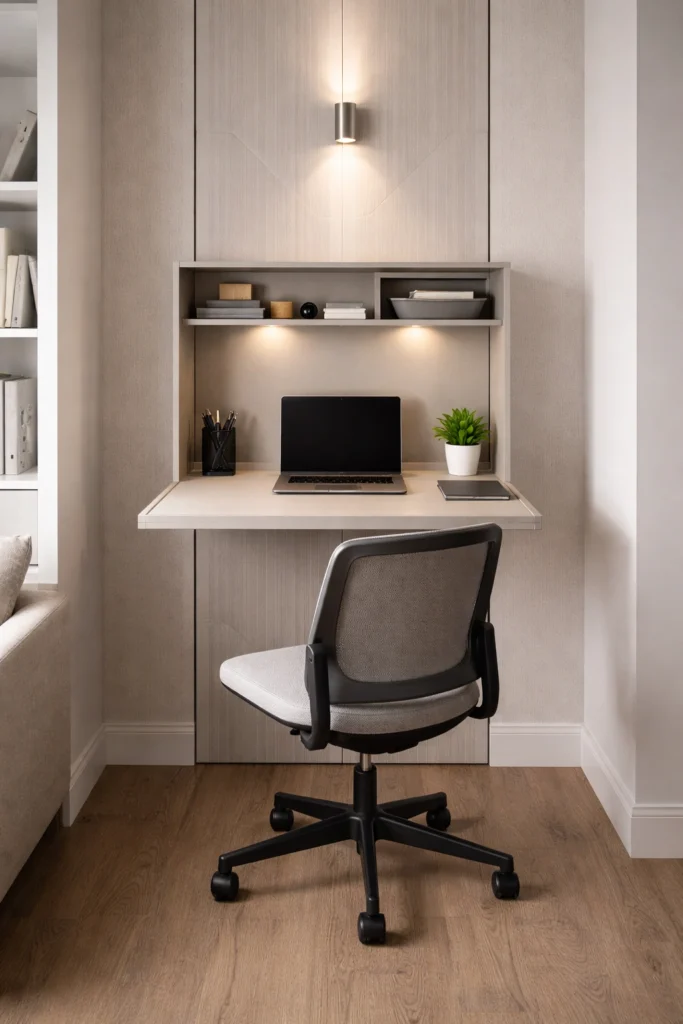 Vertical Panel Fold-Out Desk Idea