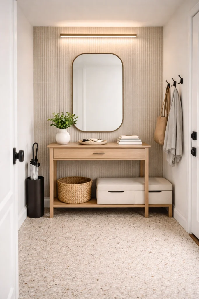 Vertical Tile Accent Entryway Idea