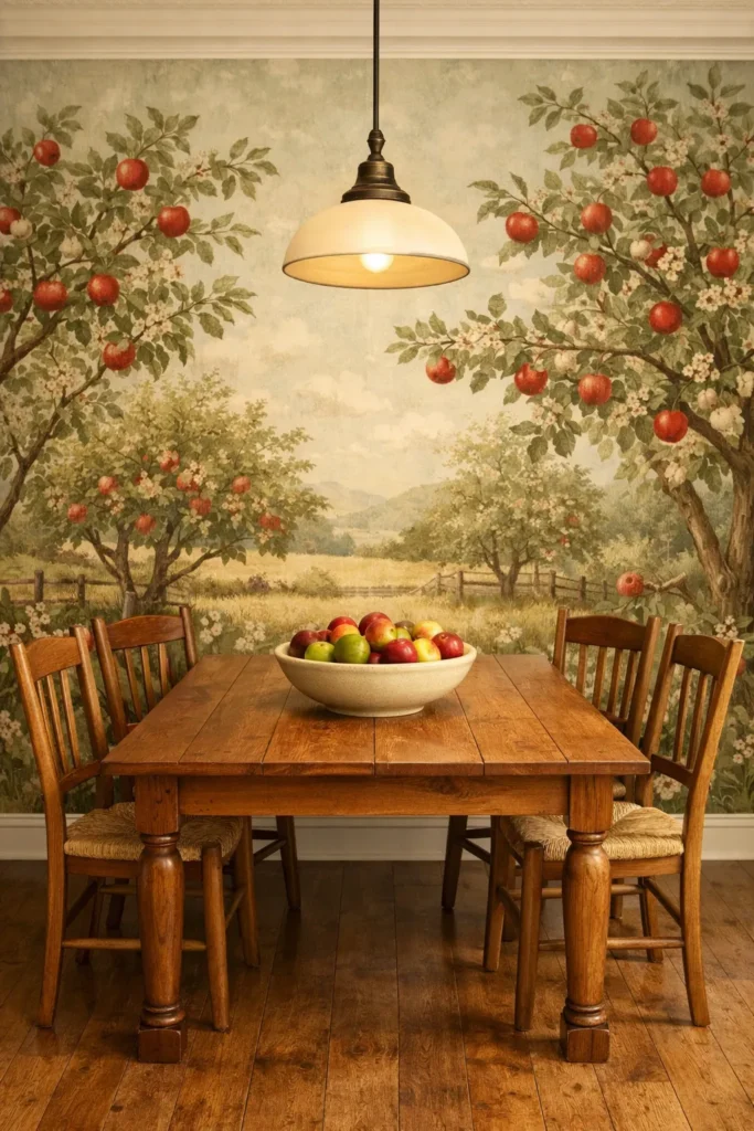 Vintage Orchard Wallpaper Idea