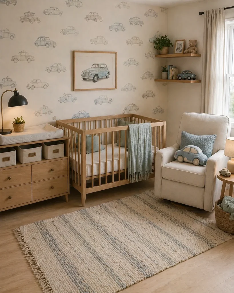 Vintage Car Soft Nursery Idea