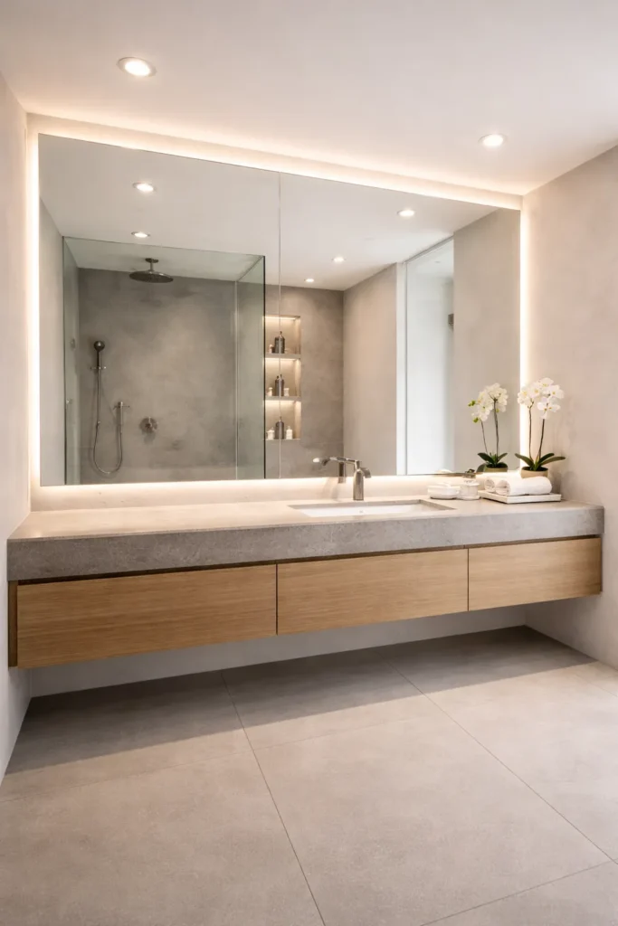 Wall-to-Wall Mirror Expansion Design Idea