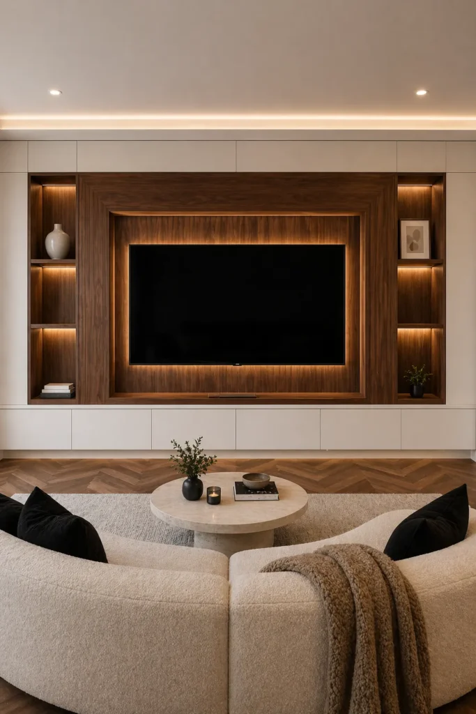 Walnut Frame Media Wall Idea