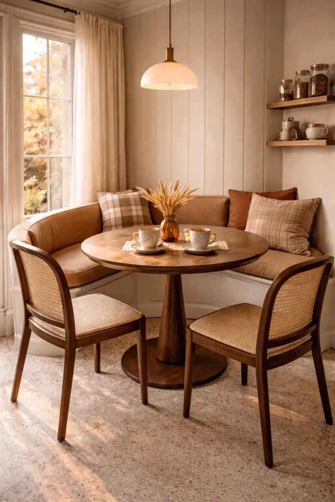 Warm Coffee Corner Breakfast Nook Idea
