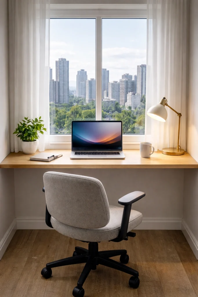 Window Nook Compact Desk Idea