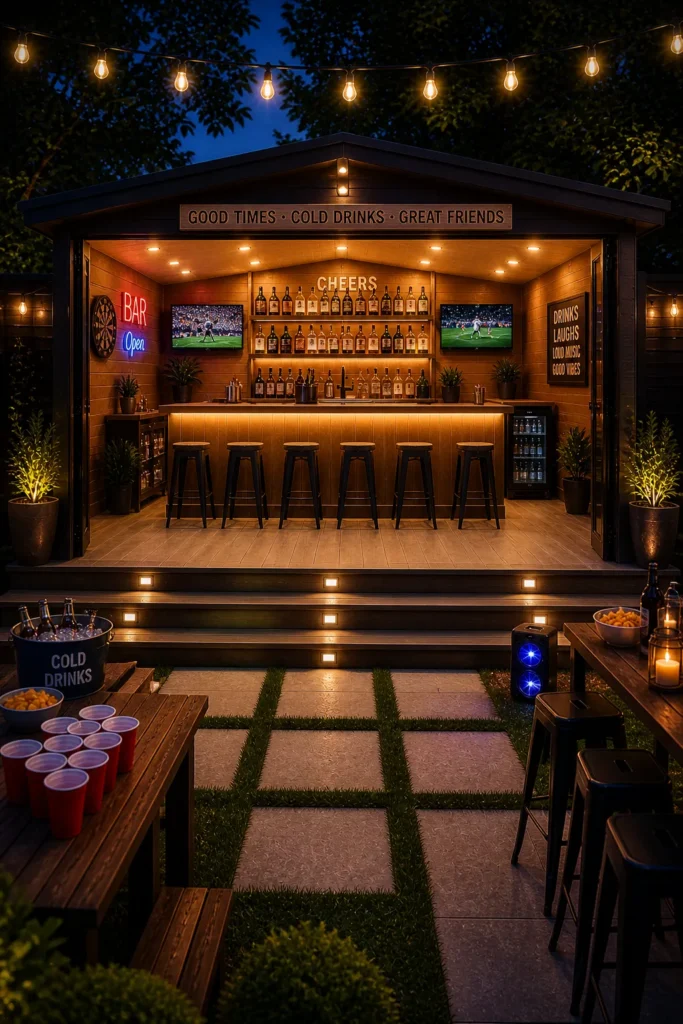 Backyard Party Shed Pub Idea