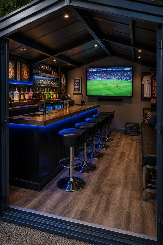 Backyard Sports Bar Shed Idea