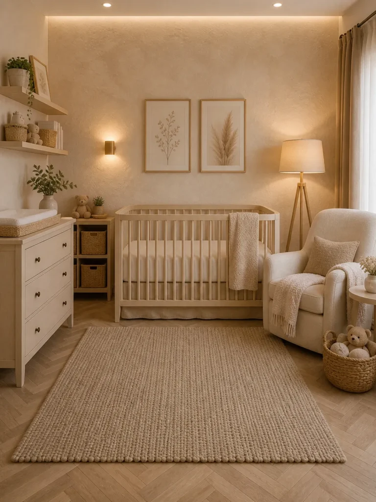 Beige & Soft Neutral Cozy Nursery Idea