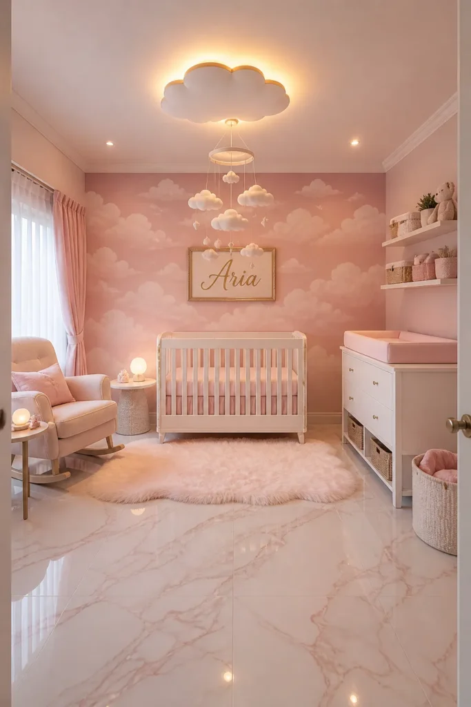 Blush Pink Cloud Dream Nursery Idea