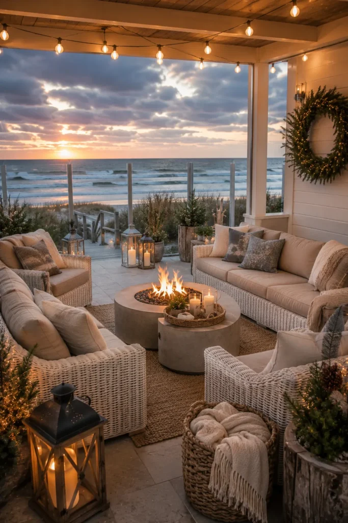 Coastal Winter Patio Seating Idea
