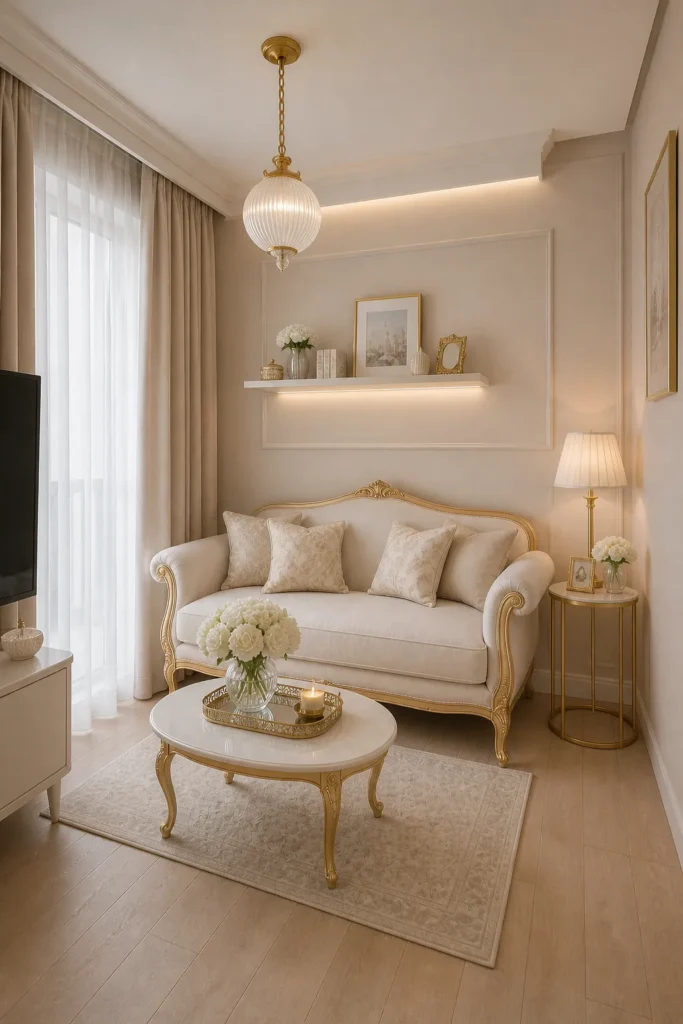 Compact Apartment Rococo Living Room Idea