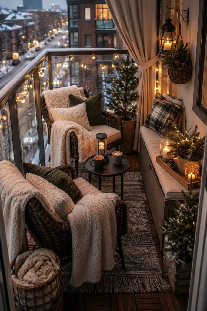 Compact Balcony Winter Seating Idea