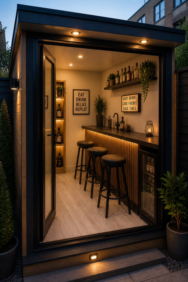 Compact Urban Shed Pub Idea