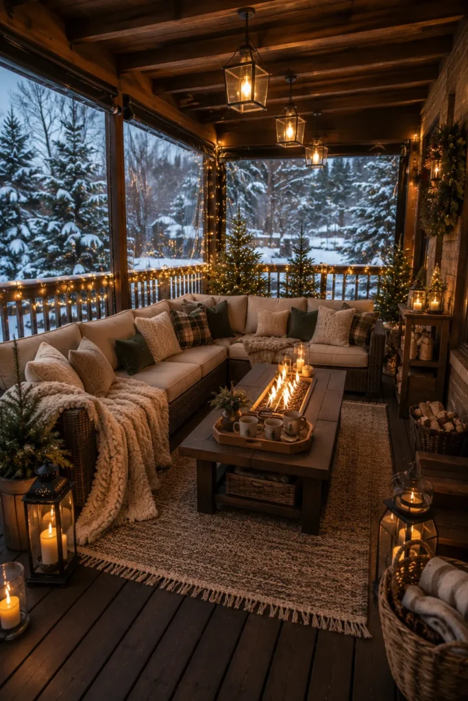 Covered Deck Winter Lounge Idea