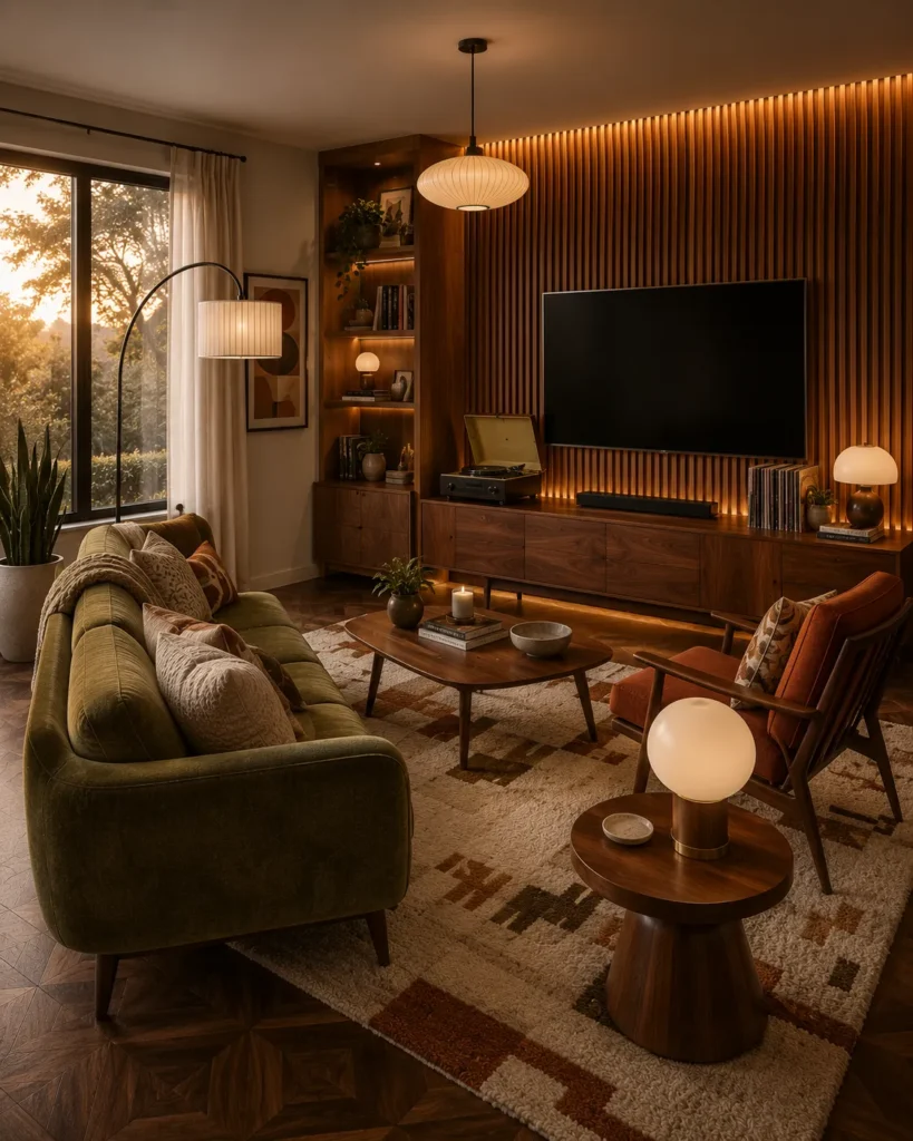 Cozy Mid-Century Modern Living Room Idea