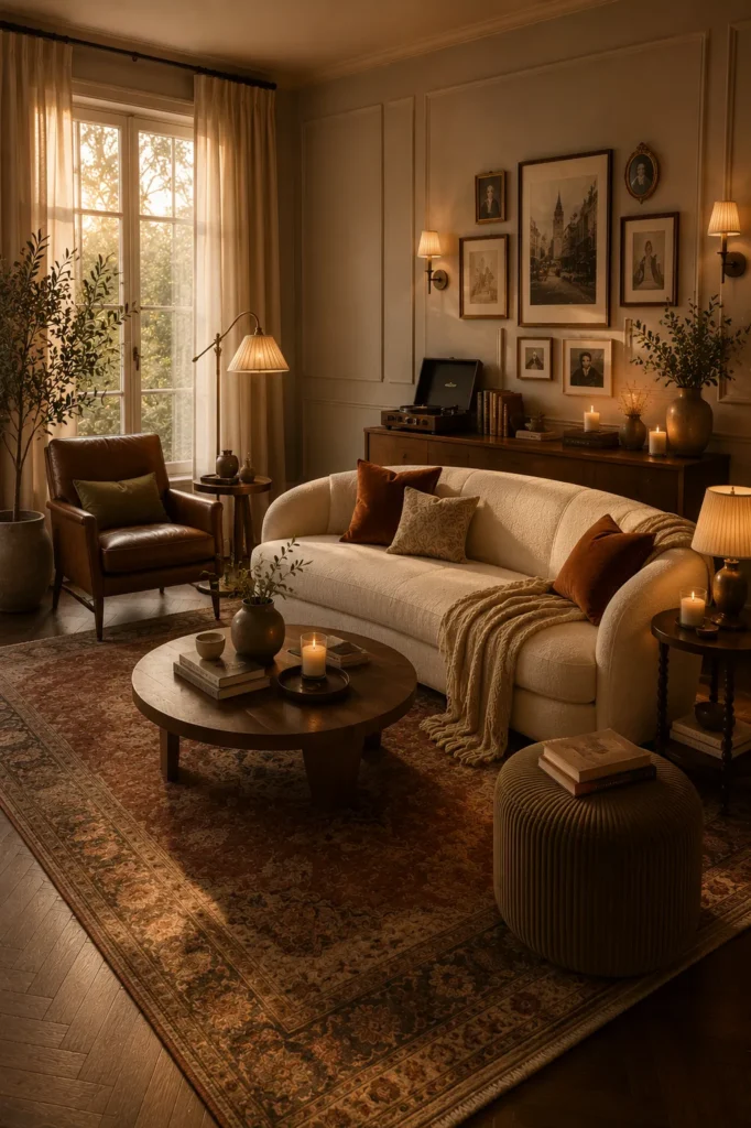 Cozy Modern Vintage Fusion Living Room Idea