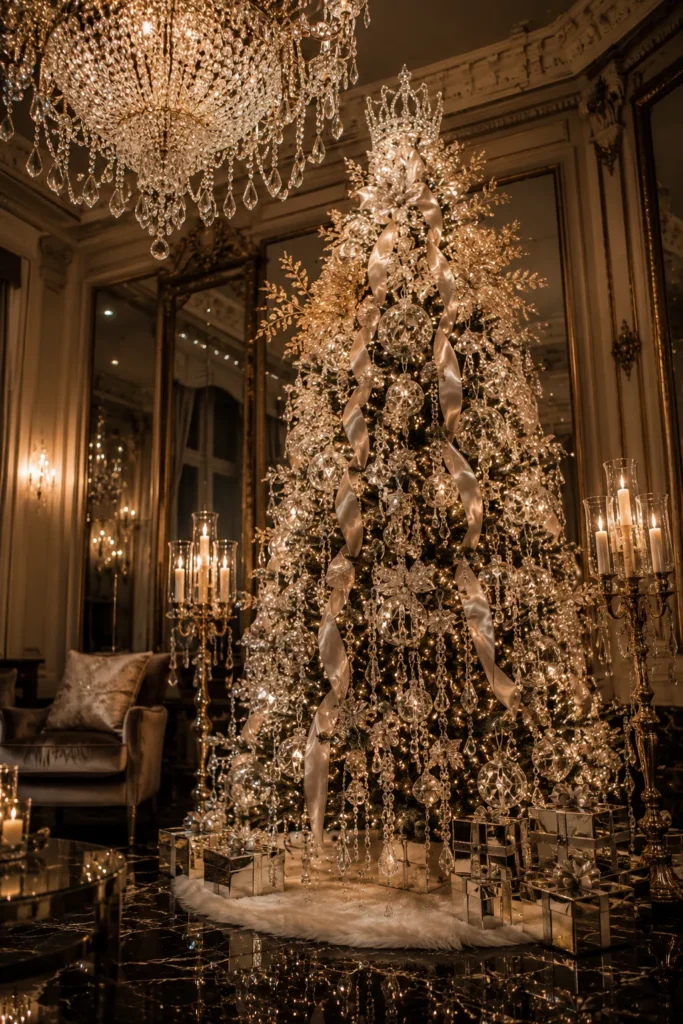 Crystal Chandelier Inspired Christmas Tree Idea
