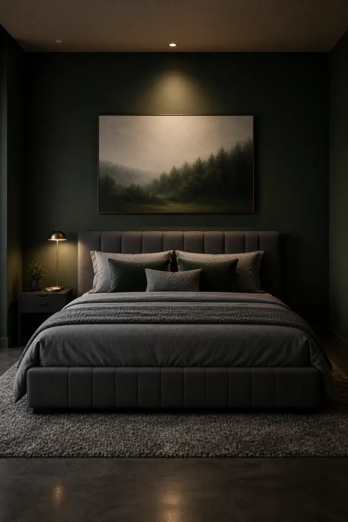 Deep Forest Green with Soft Grey Contrast Idea