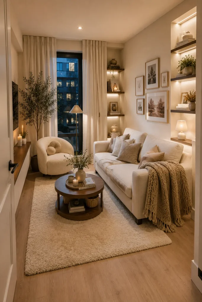 Elegant Small Space Cozy Living Room Idea