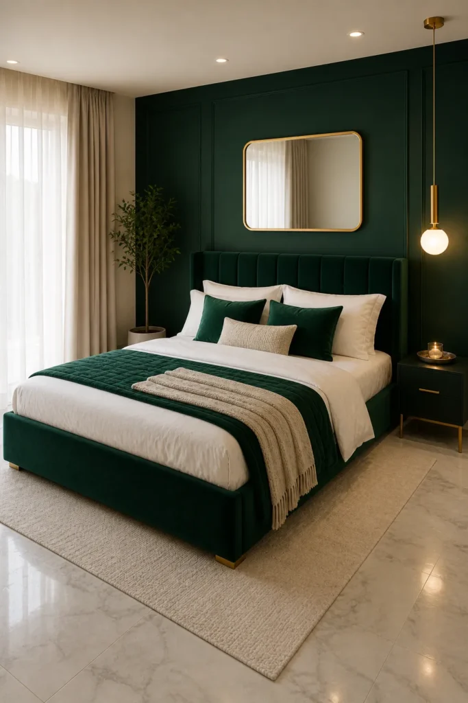 Emerald Green Statement with Subtle Gold Accents Idea