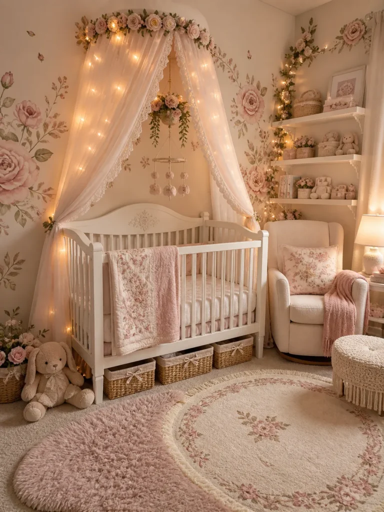Floral Canopy Dream Nursery Idea