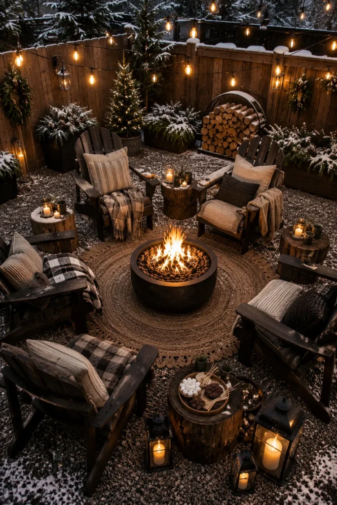 Gravel Patio Fire Lounge Idea