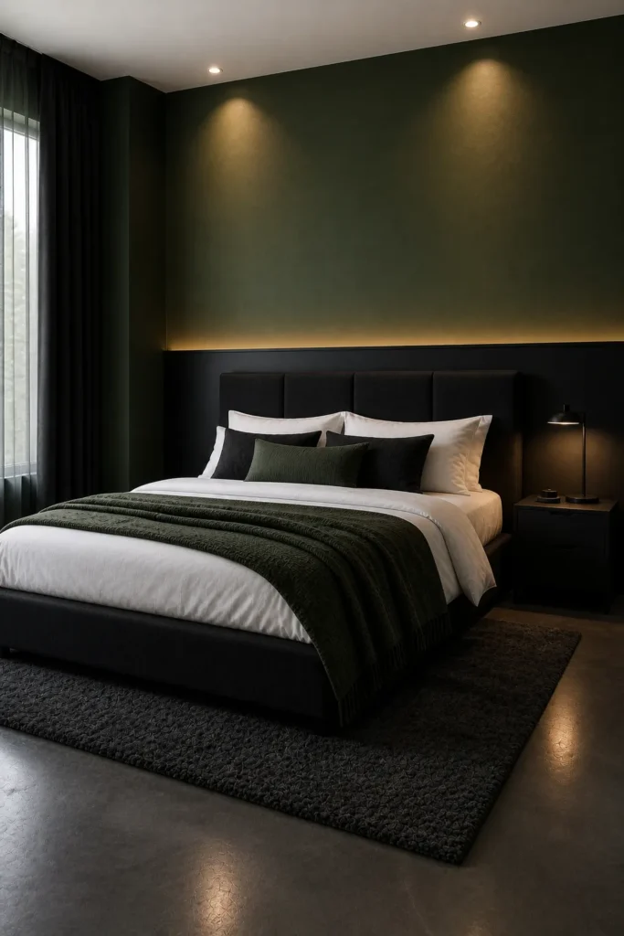 Green and Black Bold Modern Setup Idea