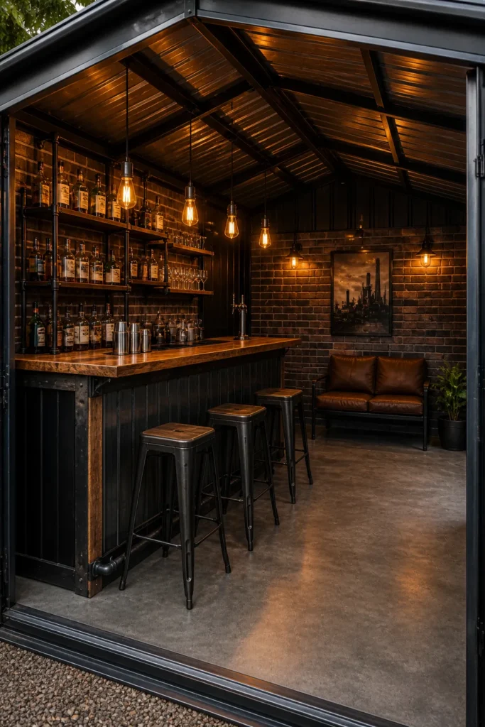 Industrial Metal Shed Pub Idea