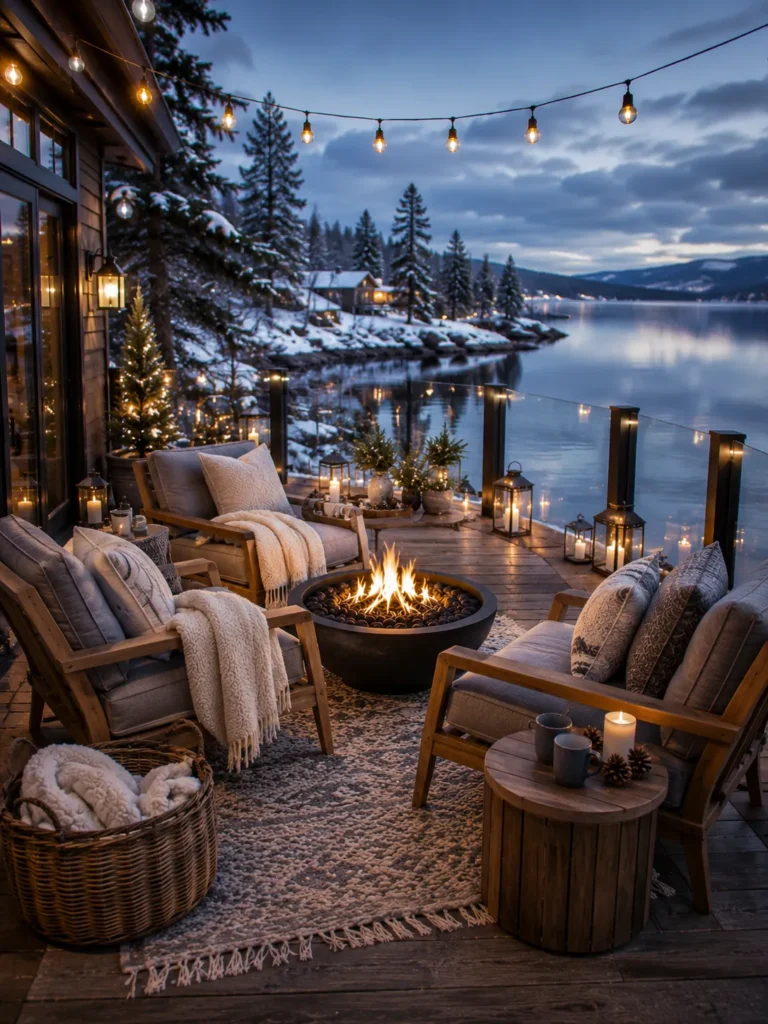 Lakeside Winter Deck Seating Idea