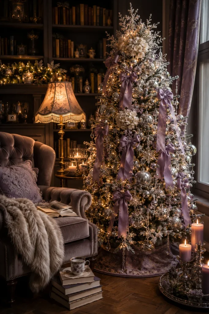 Lavender & Silver Reading Nook Tree Idea