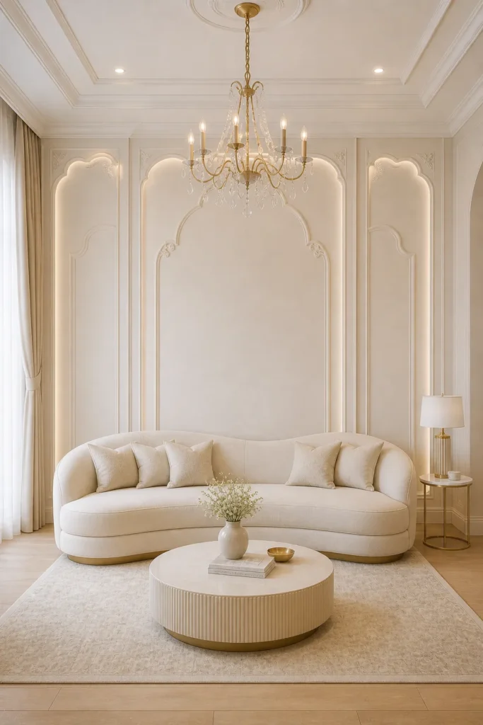 Light Panel Feature Rococo Living Room Idea