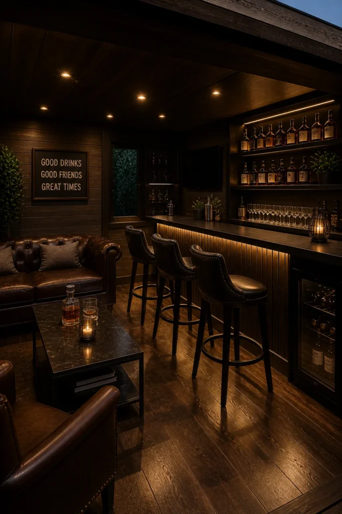 Luxury Leather Lounge Shed Pub Idea