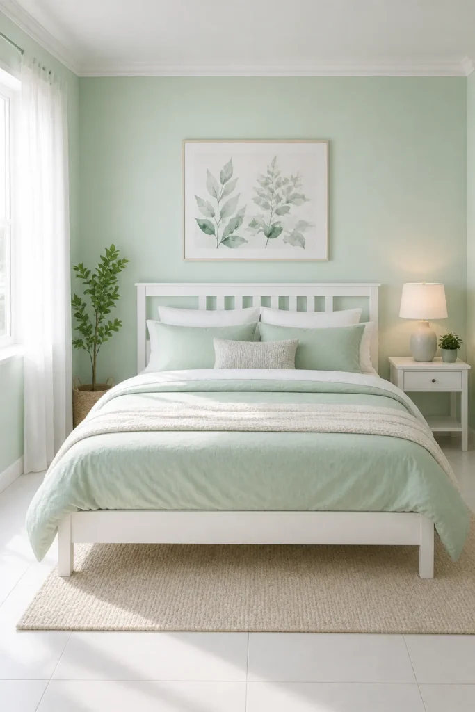 Mint Green Fresh and Airy Bedroom Idea