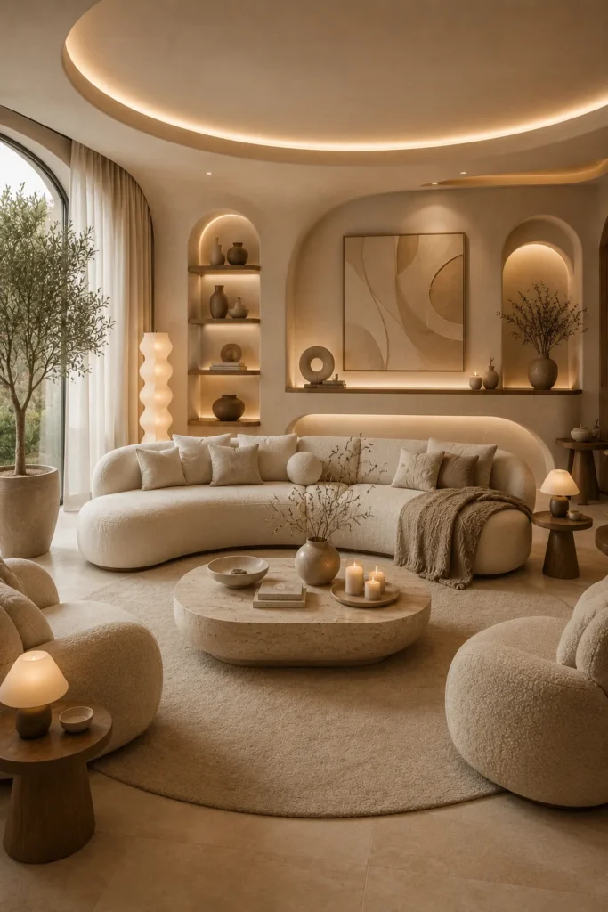 Modern Organic Curved Living Room Idea