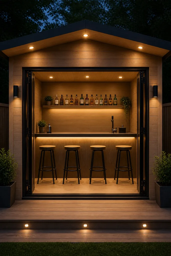 Modern Wooden Shed Pub Idea