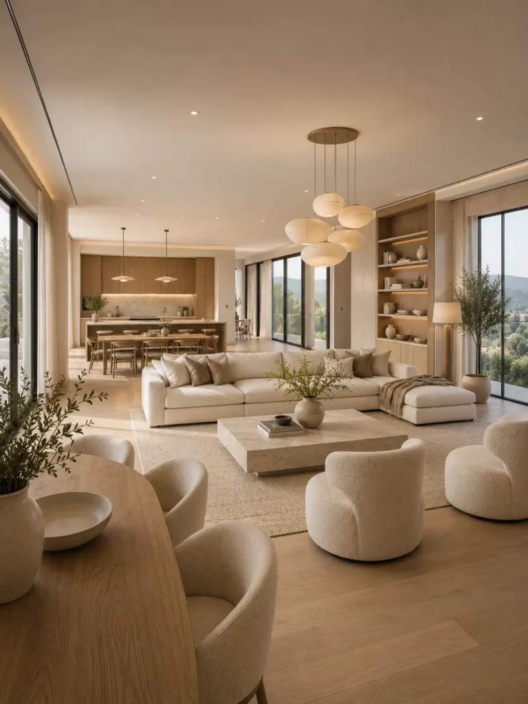 Open Concept Quiet Luxury Living Room Idea