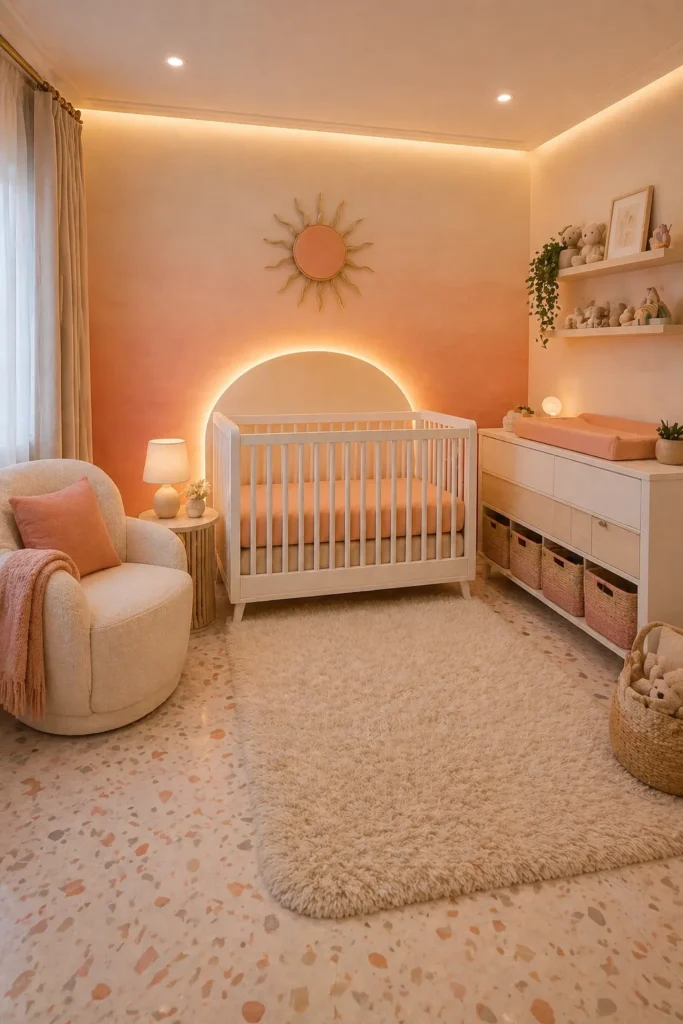 Peach Sunset Glow Nursery Idea