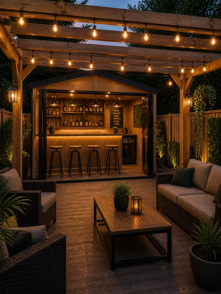 Pergola Attached Shed Pub Idea